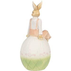 Clayre & Eef 6PR4030 Décoration Lapin 13x11x24cm brun vert