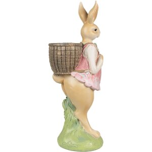 Clayre & Eef 6PR4032 Lapin décoratif 11x11x31cm brun rose