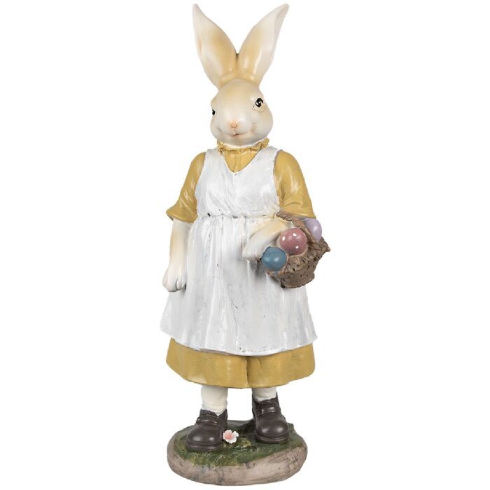 Clayre & Eef 6PR4034 Lapin décoratif 14x11x38cm Beige Jaune