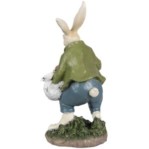 Clayre & Eef 6PR4035 Décoration Lapin 18x16x32cm Beige Vert