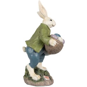 Clayre & Eef 6PR4035 Décoration Lapin 18x16x32cm Beige Vert