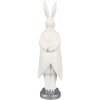 Clayre & Eef 6PR4038 Décoration Lapin blanc couleur argent 9x8x30 cm