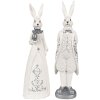 Clayre & Eef 6PR4038 Décoration Lapin blanc couleur argent 9x8x30 cm