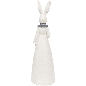 Clayre & Eef 6PR4039 Lapin décoratif blanc argenté 10x9x30 cm