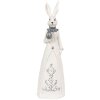 Clayre & Eef 6PR4039 Lapin décoratif blanc argenté 10x9x30 cm