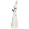 Clayre & Eef 6PR4039 Lapin décoratif blanc argenté 10x9x30 cm