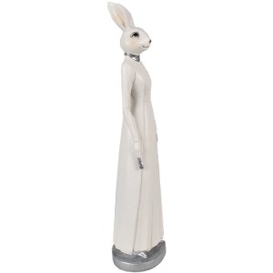 Clayre & Eef 6PR4041 Lapin décoratif blanc 11x9x41 cm