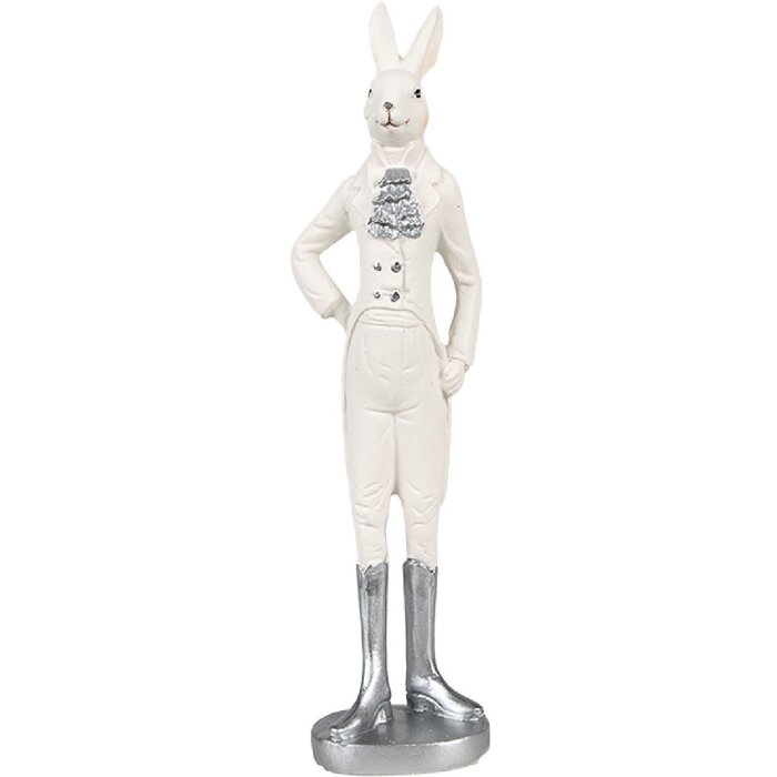 Clayre & Eef 6PR4044 Lapin décoratif blanc 5x4x20 cm