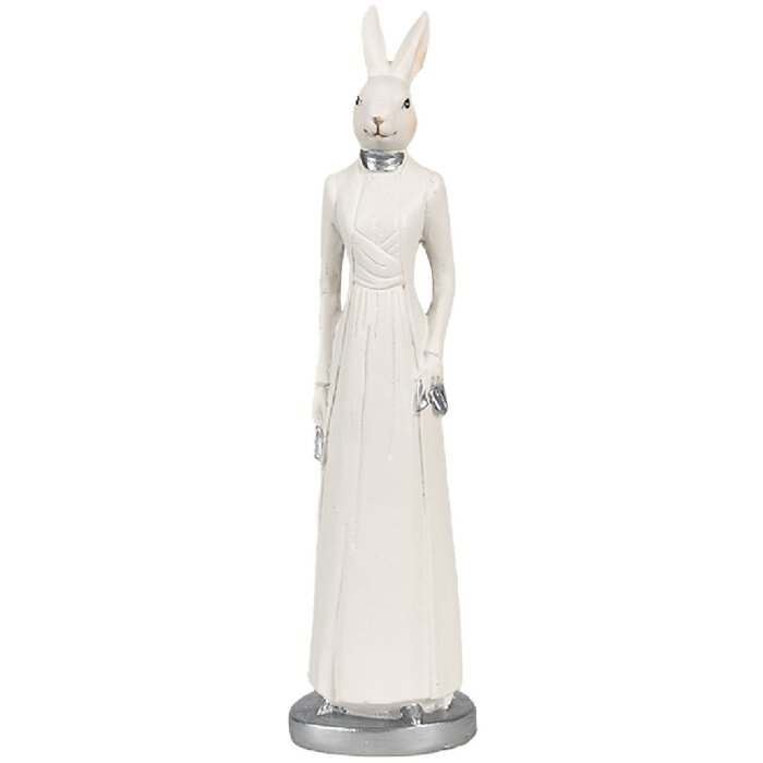 Clayre & Eef 6PR4045 Lapin décoratif blanc 5x5x20 cm