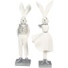 Clayre & Eef 6PR4047 Lapin décoratif blanc argenté 9x13x36 cm