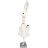 Clayre & Eef 6PR4048 Lapin décoratif blanc argenté 13x11x37 cm