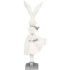 Clayre & Eef 6PR4048 Lapin décoratif blanc argenté 13x11x37 cm