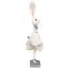 Clayre & Eef 6PR4048 Lapin décoratif blanc argenté 13x11x37 cm