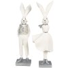 Clayre & Eef 6PR4048 Lapin décoratif blanc argenté 13x11x37 cm