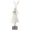 Clayre & Eef 6PR4049 Lapin décoratif blanc argenté 14x12x47 cm