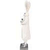 Clayre & Eef 6PR4049 Lapin décoratif blanc argenté 14x12x47 cm