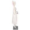 Clayre & Eef 6PR4049 Lapin décoratif blanc argenté 14x12x47 cm