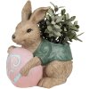 Clayre & Eef 6PR4050 Pot de fleurs lapin brun vert 27x16x30 cm