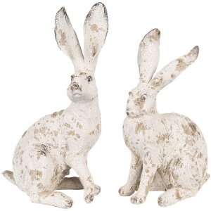 Clayre & Eef 6PR4052 Lapin décoratif Beige 15x10x26 cm