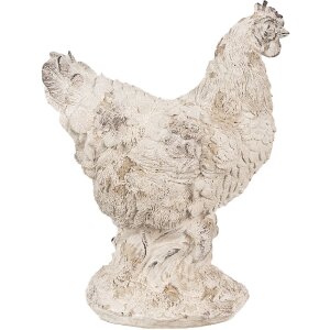 Clayre & Eef 6PR4054 Poule décorative 21x12x26 cm Beige - Charmante ambiance campagnarde