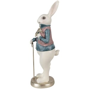 Clayre & Eef 6PR4055 Déco Lapin blanc bleu...