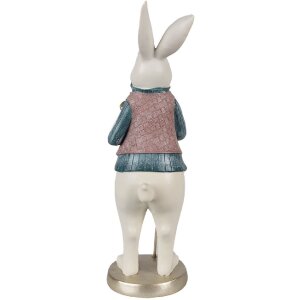 Clayre & Eef 6PR4055 Déco Lapin blanc bleu 12x10x32 cm