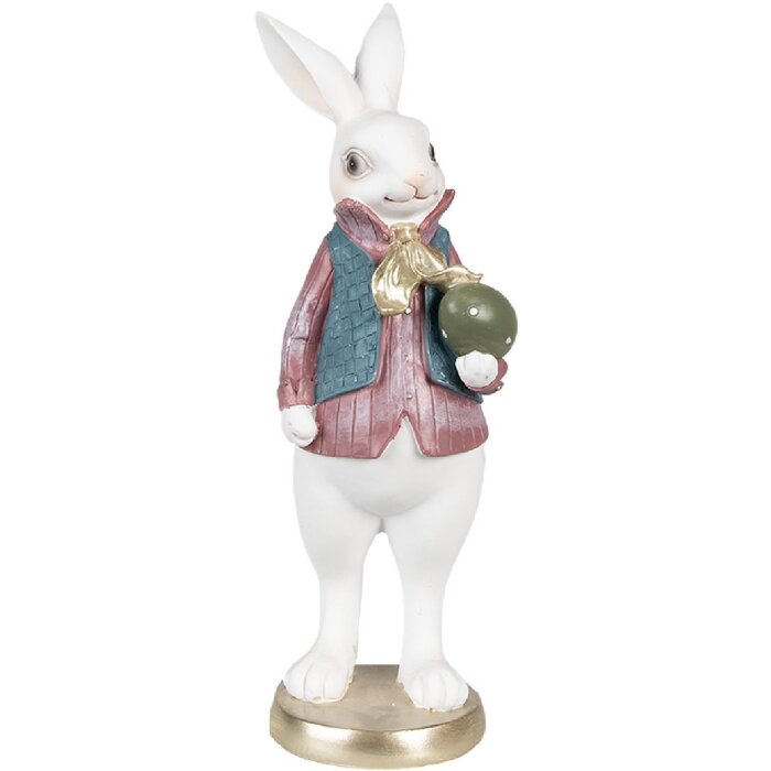 Clayre & Eef 6PR4056 Lapin décoratif blanc 11x10x26 cm