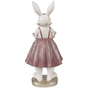 Clayre & Eef 6PR4059 Lapin décoratif blanc rose 12x10x27 cm