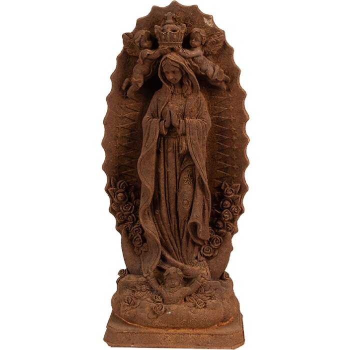 Clayre & Eef 6PR4060 Image de la Vierge Marie en marron 13x9x31 cm Décoration religieuse