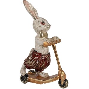 Clayre & Eef 6PR4082 Lapin décoratif blanc doré 15x9x25 cm