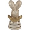 Clayre & Eef 6PR4085 Lapin Déco 10x10x20cm Blanc Doré