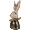 Clayre & Eef 6PR4086 Lapin Décoration Blanc Doré 11x11x23 cm