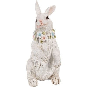 Clayre & Eef 6PR4092 Lapin décoratif blanc 12x9x20 cm