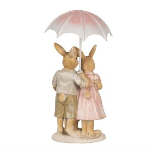 Clayre & Eef 6PR4106 Décoration Lapin brun rose 9x9x19 cm style rustique