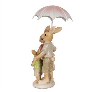 Clayre & Eef 6PR4106 Décoration Lapin brun rose 9x9x19 cm style rustique