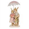 Clayre & Eef 6PR4106 Décoration Lapin brun rose 9x9x19 cm style rustique