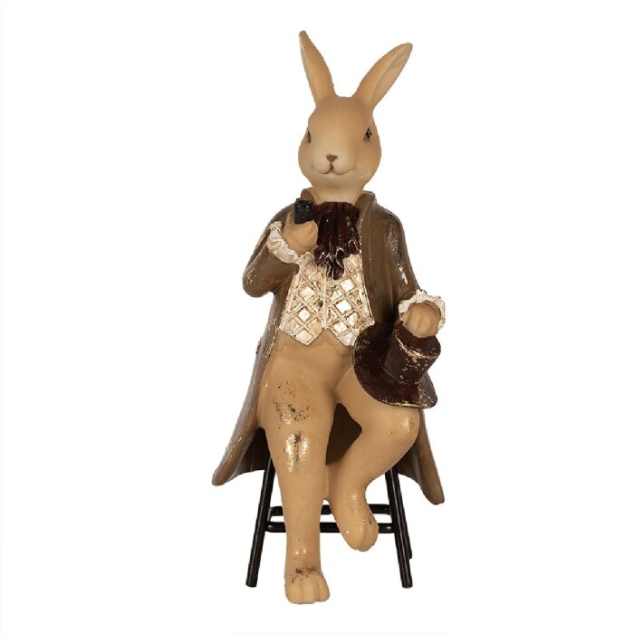 Clayre & Eef 6PR4112 Lapin décoratif brun 9x9x20cm