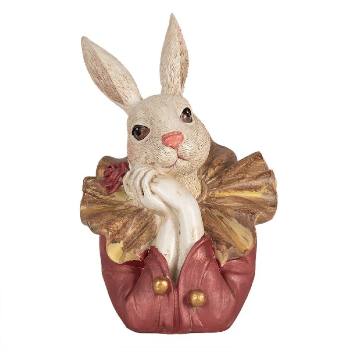 Clayre & Eef 6PR4115 Lapin décoratif Beige Rose 11x11x17cm