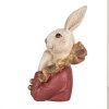 Clayre & Eef 6PR4115 Lapin décoratif Beige Rose 11x11x17cm