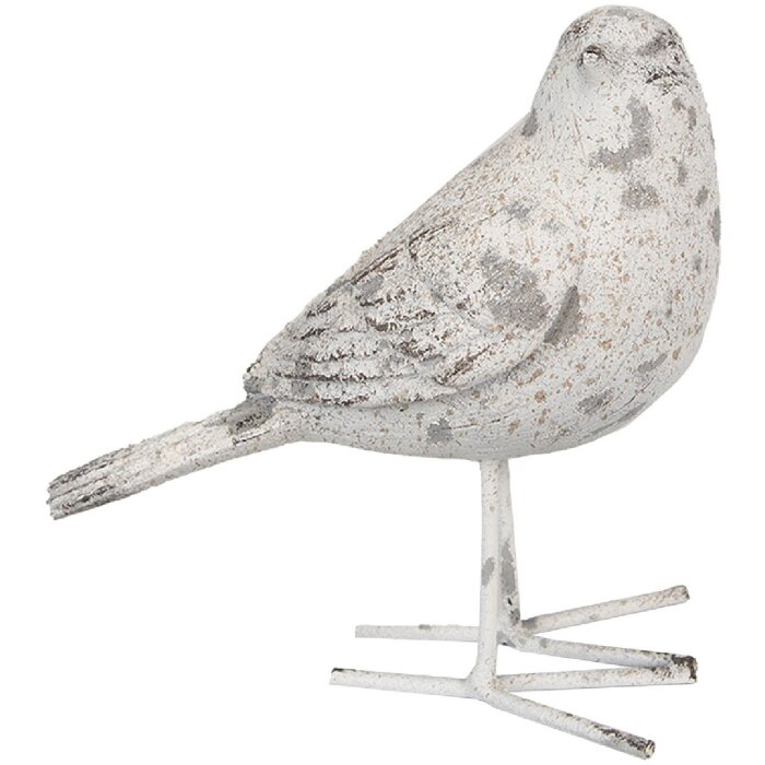 Clayre & Eef 6PR4122 Déco Oiseau 15x7x14 cm Gris - Un accessoire dintérieur élégant