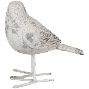 Clayre & Eef 6PR4122 Déco Oiseau 15x7x14 cm Gris - Un accessoire dintérieur élégant