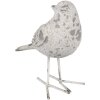 Clayre & Eef 6PR4122 Déco Oiseau 15x7x14 cm Gris - Un accessoire dintérieur élégant