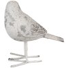 Clayre & Eef 6PR4122 Déco Oiseau 15x7x14 cm Gris - Un accessoire dintérieur élégant