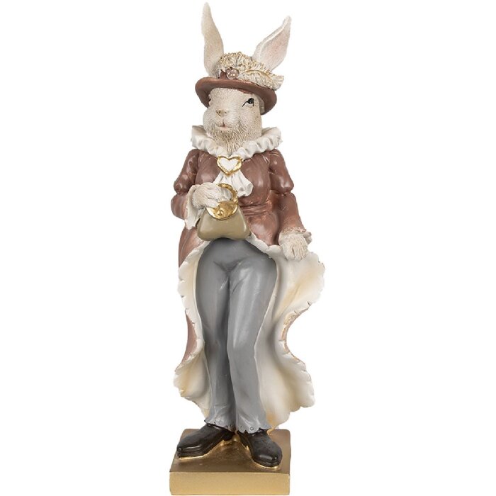 Clayre & Eef 6PR4128 Lapin Déco 10x8x30 cm Beige Marron