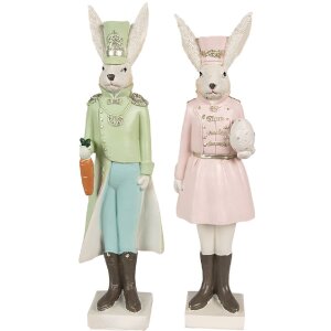 Clayre & Eef 6PR4131 Déco Lapin Beige Vert 7x6x23 cm