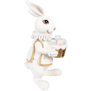 Clayre & Eef 6PR4147 Décor Lapin blanc or 8x7x14 cm