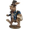 Clayre & Eef 6PR4149 Lapin décoratif 9x7x14 cm brun bleu