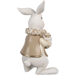 Clayre & Eef 6PR4152 Lapin décoratif blanc marron 8x7x13 cm