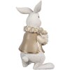 Clayre & Eef 6PR4152 Lapin décoratif blanc marron 8x7x13 cm