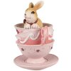 Clayre & Eef 6PR4985 Tasses à lapin décoratives 9x7x10cm brun rose